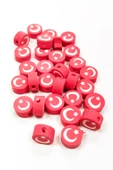 90 Adet 10 mm Polimer Kil Fimo Boncuk Takı Bileklik + 5 Metre Misina Hediye - Ayıcık - Bayrak - Yin Yang - 3