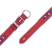 Doggie Comfort Deri Nazar Boncuklu Köpek Boyun Tasması Large Kırmızı 3.5x52-60 Cm - 4