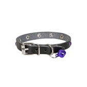 Cattie Gerçek Deriden Taşlı Kedi Boyun Tasması Medium Siyah 1x20-23 Cm - 3
