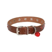 Cattie Gerçek Deriden Taşlı Kedi Boyun Tasması Xlarge Kahverengi 1.5x26-31 Cm - 2
