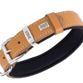 Doggie Comfort Deri Nazar Boncuklu Köpek Boyun Tasması Medium Camel 3x42-50 Cm - 3