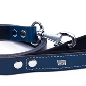 Doggie Konfor Deri Köpek Gezdirme Tasması Medium Royal Mavi 2.5x120 Cm - 3