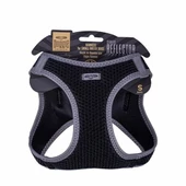 Doggie Havalı Dokuma Reflektör Küçük Irk Köpek Göğüs Tasması Small Siyah 32-38 Cm - 1