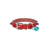 Cattie Boncuklu Deri Küçük Irk Köpek ve Kedi Boyun Tasması Small Kırmızı 1x16-20 Cm - 2