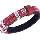 Doggie Konfor Deri Köpek Boyun Tasması Medium Kırmızı 1.5x25-30 Cm - 2