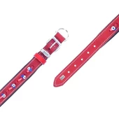 Doggie Comfort Deri Nazar Boncuklu Köpek Boyun Tasması Medium Kırmızı 2x35-40 Cm - 4