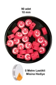 90 Adet 10 mm Polimer Kil Fimo Boncuk Takı Bileklik + 5 Metre Lastikli Misina Hediye - Türk Bayrağı - 1