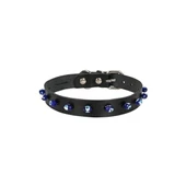 Cattie Boncuklu Deri Küçük Irk Köpek ve Kedi Boyun Tasması Xlarge Siyah 1.5x26-30 Cm - 1
