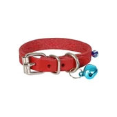 Cattie Boncuklu Deri Küçük Irk Köpek ve Kedi Boyun Tasması Xsmall Kırmızı 1x12-16 Cm - 3