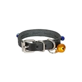 Cattie Boncuklu Deri Küçük Irk Köpek ve Kedi Boyun Tasması Xsmall Siyah 1x12-16 Cm - 2