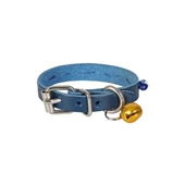 Cattie Boncuklu Deri Küçük Irk Köpek ve Kedi Boyun Tasması Xsmall Royal Mavi 1x12-16 Cm - 2