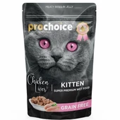 Pro Choice Tahılsız Kitten Tavuk ve Ciğerli Yavru Konserve Kedi Maması 85 Gr - 1