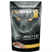 Pro Choice Tahılsız Tavuk ve Ciğerli Yetişkin Konserve Kedi Maması 85 Gr - 1