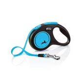 Flexi Neon Reflektörlü Şerit Otomatik Köpek Gezdirme Tasması Mavi Small 5 Mt - 1