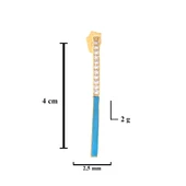 BZ Altın Kaplama Turkuaz Taşlı Çelik Küpe UNK-602 - 3