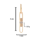BZ Altın Kaplama Tasarım Taşlı Küpe UNK-617 - 3