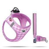 Curli Vest Air-Mesh Köpek Göğüs Tasması Pembe Ekose Xxxsmall 26-30 Cm - 1