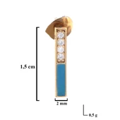 BZ Altın Kaplama Turkuaz Taşlı Çelik Küpe UNK-602 - 5