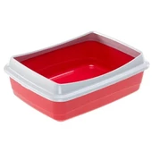 Ferplast NIP Plus 20 Kedi Tuvalet Kabı Kırmızı 47x36x15.5 Cm - 1