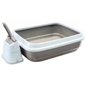 İmac Duo Kürekli Açık Kedi Tuvaleti Gri 50x40x15 Cm - 1
