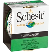 Schesir Ton Balıklı ve Deniz Bitkili Jöleli Konserve Kedi Maması 85 Gr - 1