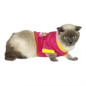 Love Mom Pink, Oval Yaka Tişört Kedi Kıyafeti,Elbisesi Anneler Günü - 6