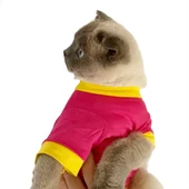 Love Mom Pink, Oval Yaka Tişört Kedi Kıyafeti,Elbisesi Anneler Günü - 7