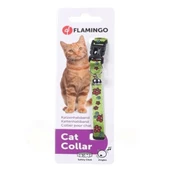Flamingo Çiçekli Kedi Boyun Tasması Yeşil 30 Cm - 1