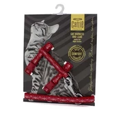 Cattie Desenli Kedi Göğüs ve Gezdirme Tasma Aparatı Kırmızı 1x25-40 Cm - 1