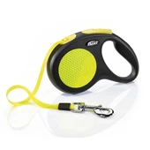 Flexi Neon Reflektörlü Şerit Otomatik Köpek Gezdirme Tasması Medium Siyah 5 Mt - 1