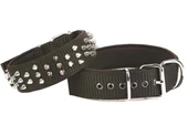 Doggie Comfort Dokuma Çivili Köpek Boyun Tasması Medium Siyah 5x55-65 Cm - 1