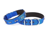 Doggie Comfort Dokuma Kemikli Köpek Boyun Tasması Medium Mavi 2.5x37-45 Cm - 1