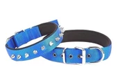 Doggie Comfort Dokuma Çivili Köpek Boyun Tasması Large Mavi 3x47-55 Cm - 1