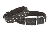 Doggie Comfort Dokuma Çivili Köpek Boyun Tasması Medium Siyah 4x52-60 Cm - 1