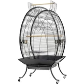 Dayang Oval Ayaklı Papağan Kafesi Siyah 89x60x159 Cm - 1