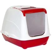 Moderna Flip Kapalı Kedi Tuvaleti Kırmızı 50 Cm - 1