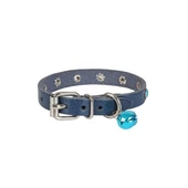 Cattie Gerçek Deriden Taşlı Kedi Boyun Tasması Small Royal Mavi 1x16-20 Cm - 2