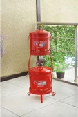 Yıldıray Metal 2 Katlı Büyük Boy Metal Standlı Patates Soğan Kovası Kırmızı - 1