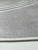 Modern Şönil Dokuma Taban Geometrik desenli Gri Beyaz Halı - 4