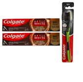 Colgate Optic White Kahve, Çay ve Tütün Kullanıcıları Için Süper Clean Black Orta Diş Fırçası + Macun 125 ml 2 + 1 Adet - 1