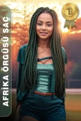 Afrika Zenci Örgüsü Rasta Ve Box Braid için Sentetik Saç - Koyu Yeşil thumbnail 7