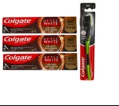 Colgate White Kahve, Çay ve Tütün Kullanıcıları Için Süper Clean Black Diş Fırçası 1 Adet + 3 Ad Macun 125ml - 1