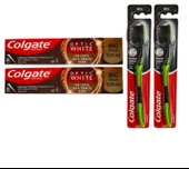 Colgate Çay Ve Tütün Kullananlar Süper Clean Black Orta Diş Fırçası + Macun 125 Ml 2 + 2 Adet - 1