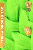 Afrika Zenci Örgüsü Rasta Ve Box Braid için Sentetik Saç - Neon Yeşil thumbnail 5