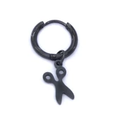 BZ 316L Çelik Unisex Siyah Tek Makas Küpe UNK-488 - 1