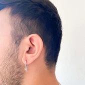 BZ 316l Çelik Unisex Tek Balta Küpe UNK-484 - 2