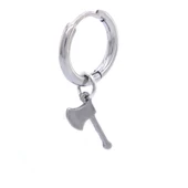 BZ 316l Çelik Unisex Tek Balta Küpe UNK-484 - 3