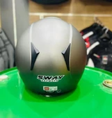 Sway 715 Solid Şeffaf Vizörlü Yarım Motosiklet Scooter Kaskı XL Beden Matt Titanium - 7