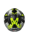 Sway 715 Şeffaf Vizörlü Yarım Motosiklet Scooter Kaskı 2XL Beden Poison Black Grey Yellow thumbnail 4