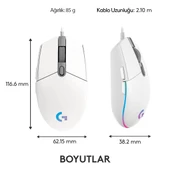 LOGITECH G G102 Lıghtsync Oyuncu Mouse Beyaz 910-005824 thumbnail 1